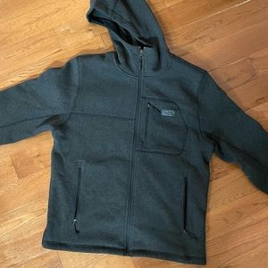 The North Face Jacket Men's Large Gray Full-Zip Hooded Fleece
